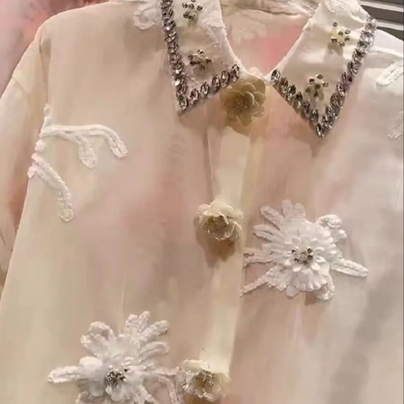 Embroidery Cardigan - High-end Embroidery Diamonds Stitch Sunscreen Shirts