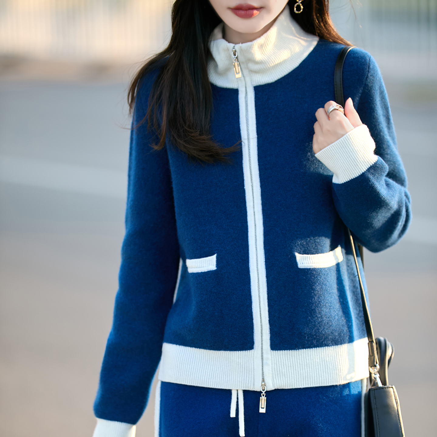 Embroidery Cardigan - Luxury 100% Merino Wool Two Piece