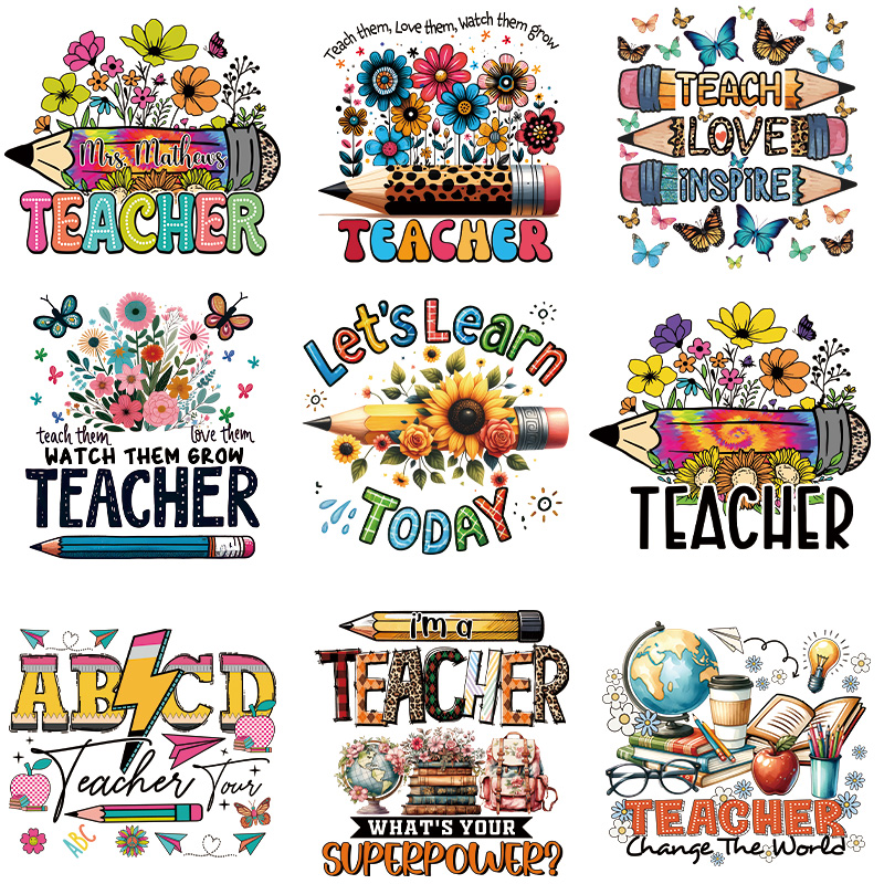 Transfer Pen Ink - Teachers ' Day Cartoon Pencil DTF