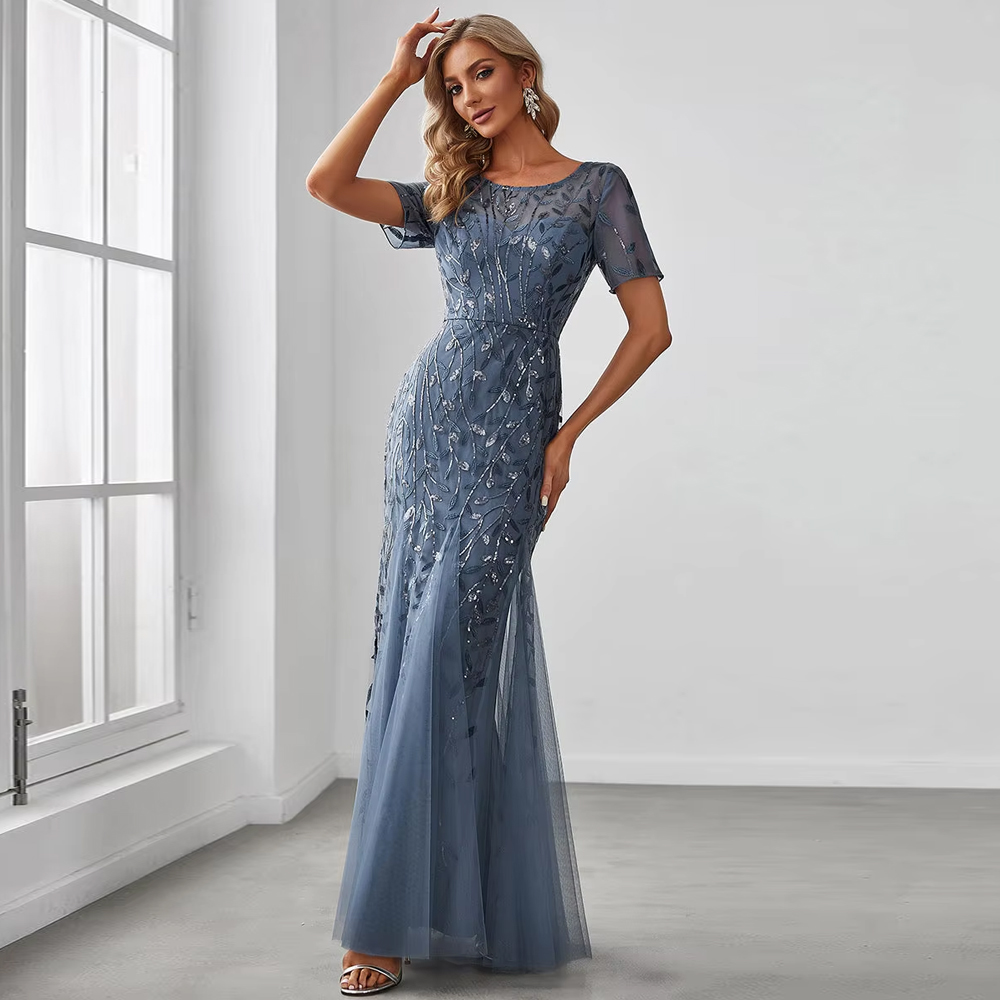 Embroidery Ribbon - BAZIIINGAAA Party Dress Women's Floral Sequin