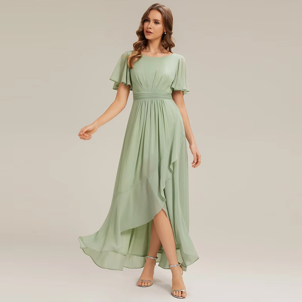 Embroidery Ribbon - BAZIIINGAAA Party Dress Short Sleeve Ruffled