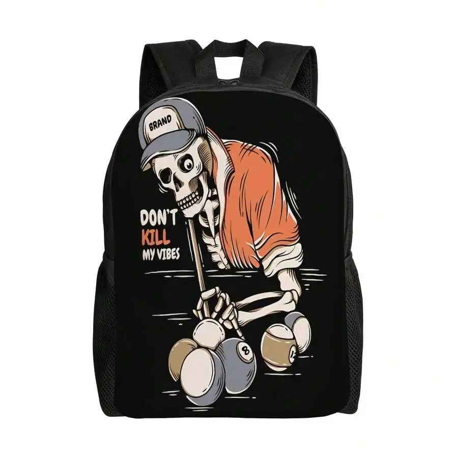 Embroidery Designer - Stylish Casual Backpack With Skull Billiards