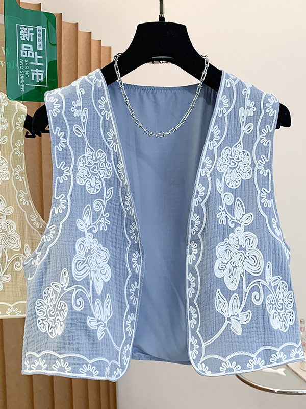 Embroidery Cardigan - n Sle Heavy Embroidery Travel Open