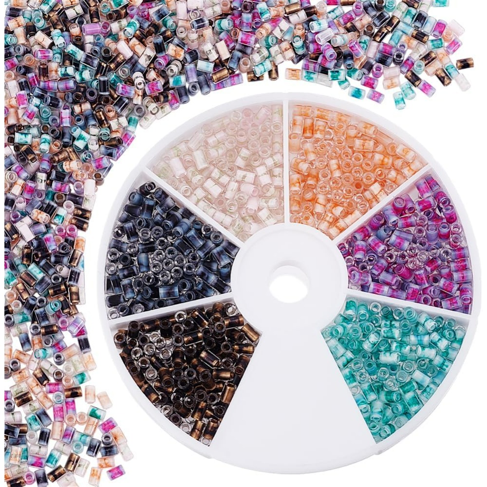 Embroidery Beads - 720pcs 6 Colors Tube Beads 24g