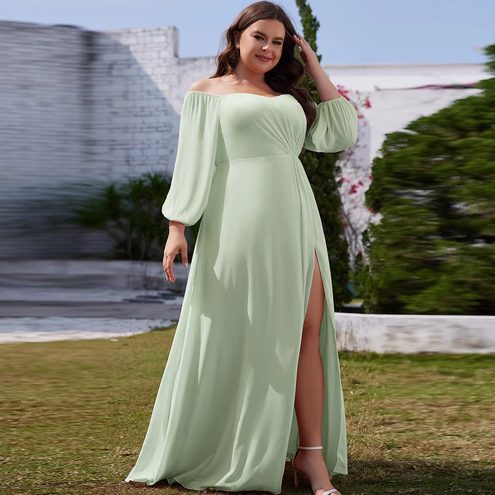 Embroidery Ribbon - BAZIIINGAAA Party Dress Plus Chiffon Maxi
