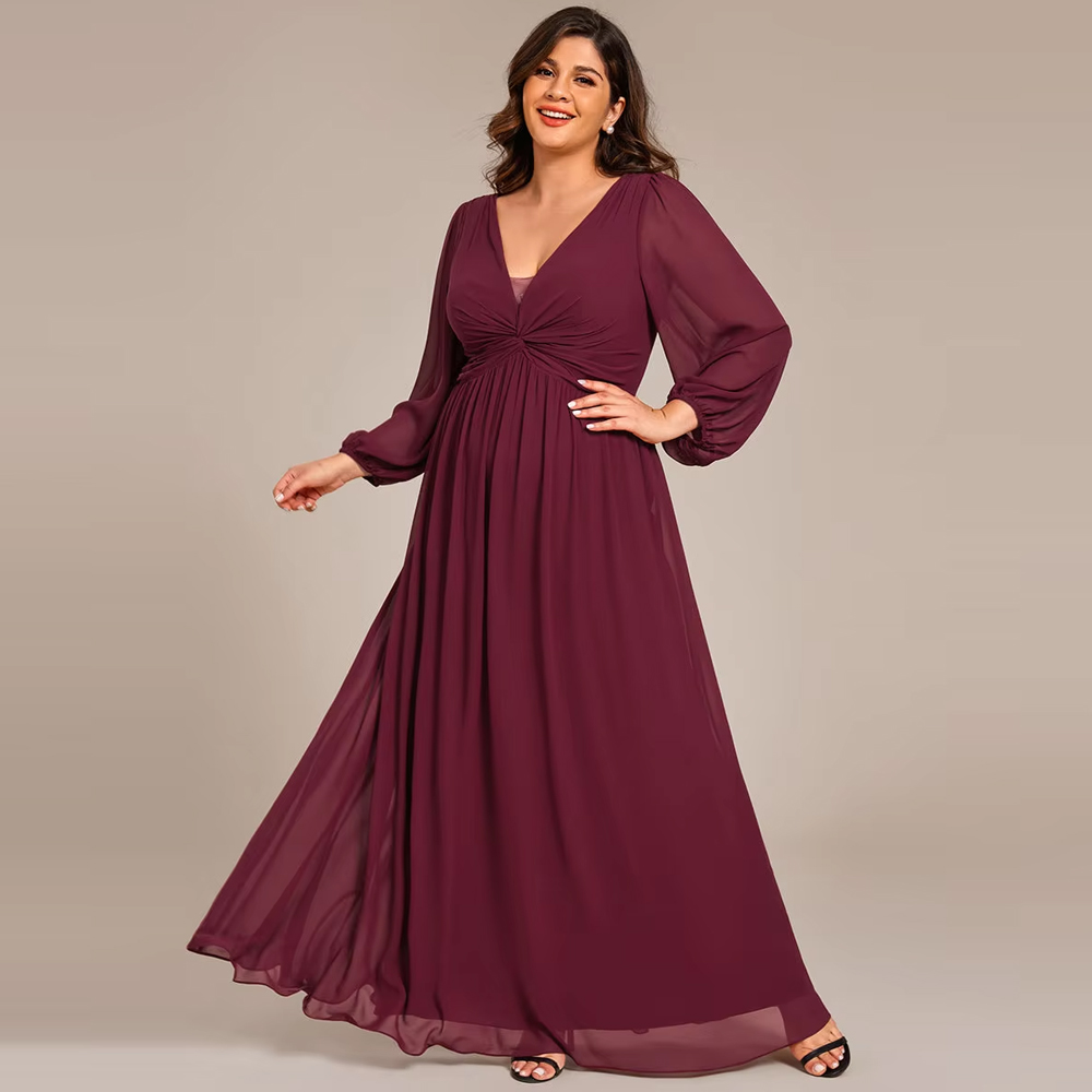 Embroidery Ribbon - BAZIIINGAAA Party Dress Plus Size Graceful