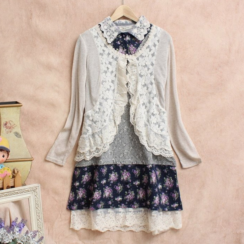 Spring Mori Girl Sweet Shirt W - đánh giá và giá Embroidery Cardigan