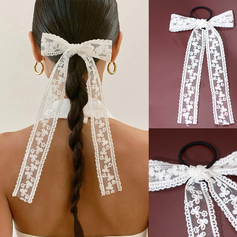 White Lace Sweet Bow Knot Ribb - đánh giá và giá Embroidery Ribbon