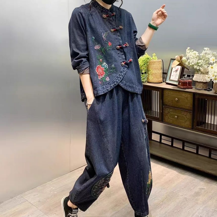 Vintage Button Loose Embroider - đánh giá và giá Embroidery Jeans
