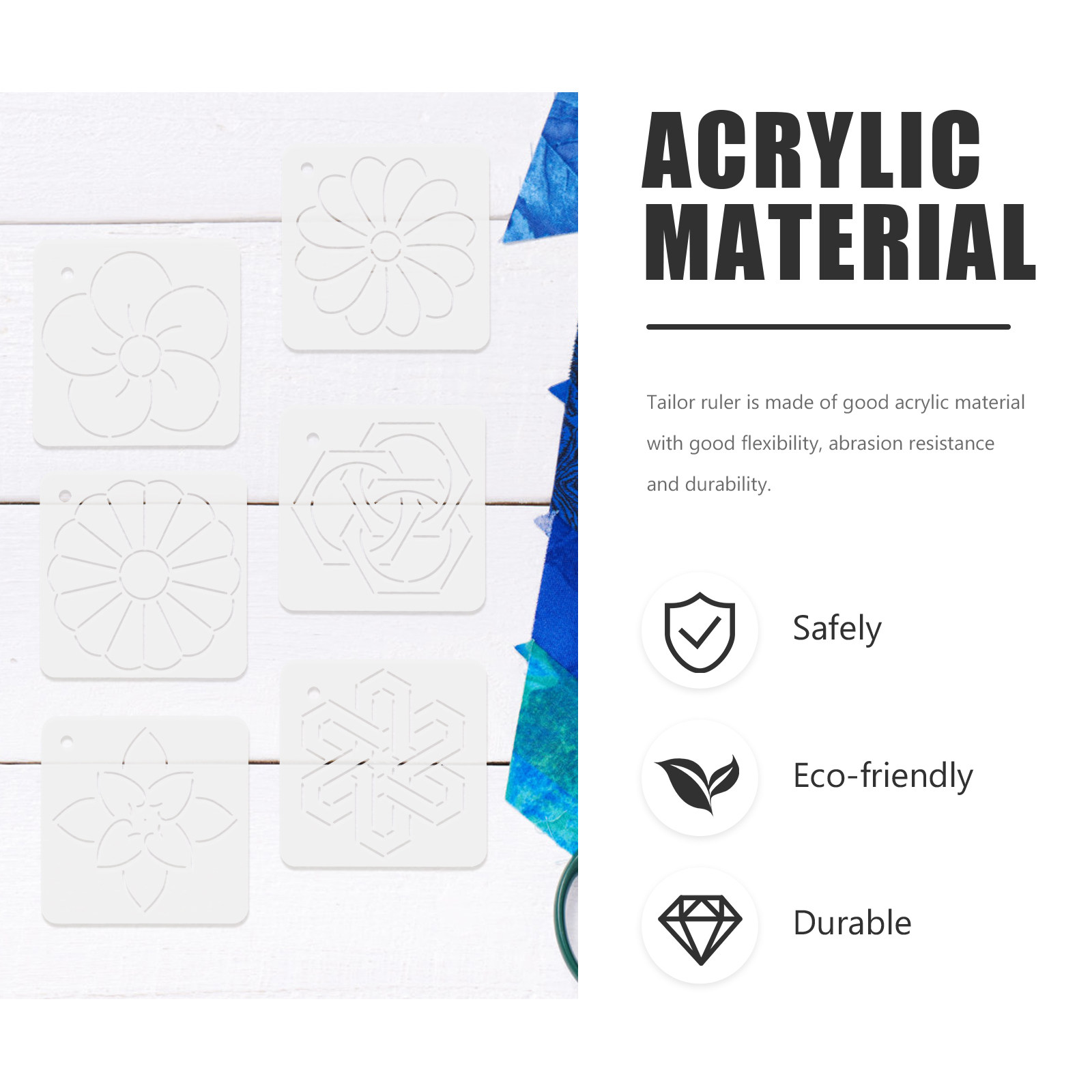 6Pcs Quilting Templates Acryli - đánh giá và giá Embroidery Tools