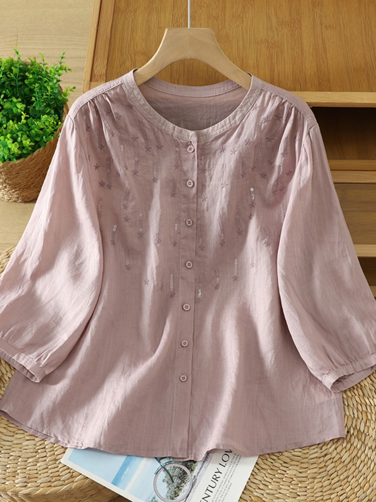 Retro Glitter Embroidery Linen - đánh giá và giá Embroidery Cardigan