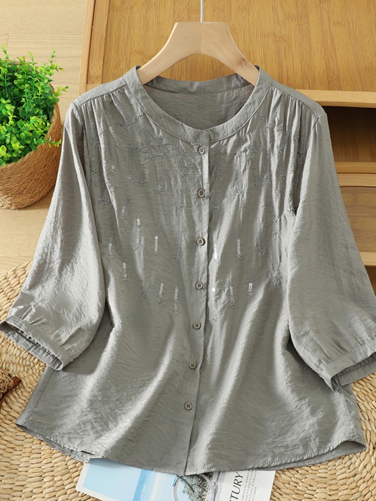 Retro Glitter Embroidery Linen - đánh giá và giá Embroidery Cardigan