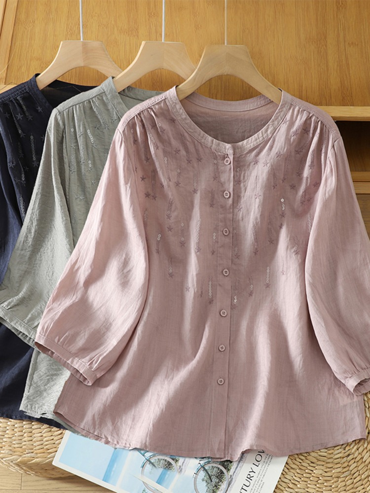 Retro Glitter Embroidery Linen - đánh giá và giá Embroidery Cardigan