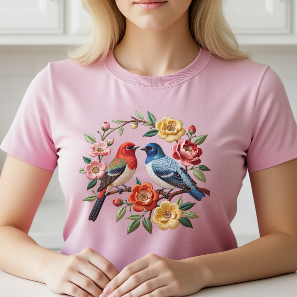 1 Piece of Bird Pattern Clothi - đánh giá và giá Embroidery In The Piece