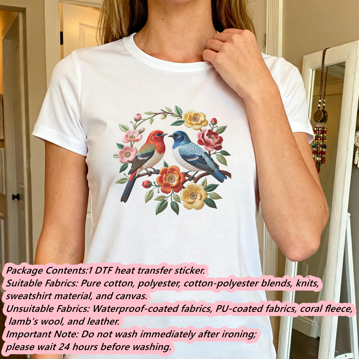 1 Piece of Bird Pattern Clothi - đánh giá và giá Embroidery In The Piece