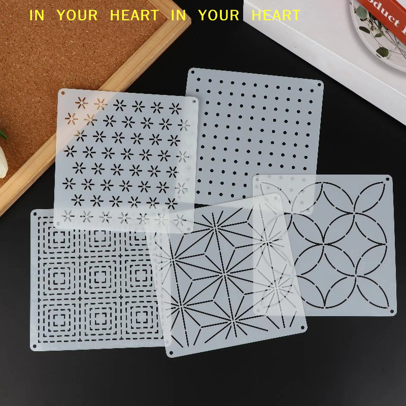 DIY Geometric Patchwork Stenci - đánh giá và giá Embroidery Tools