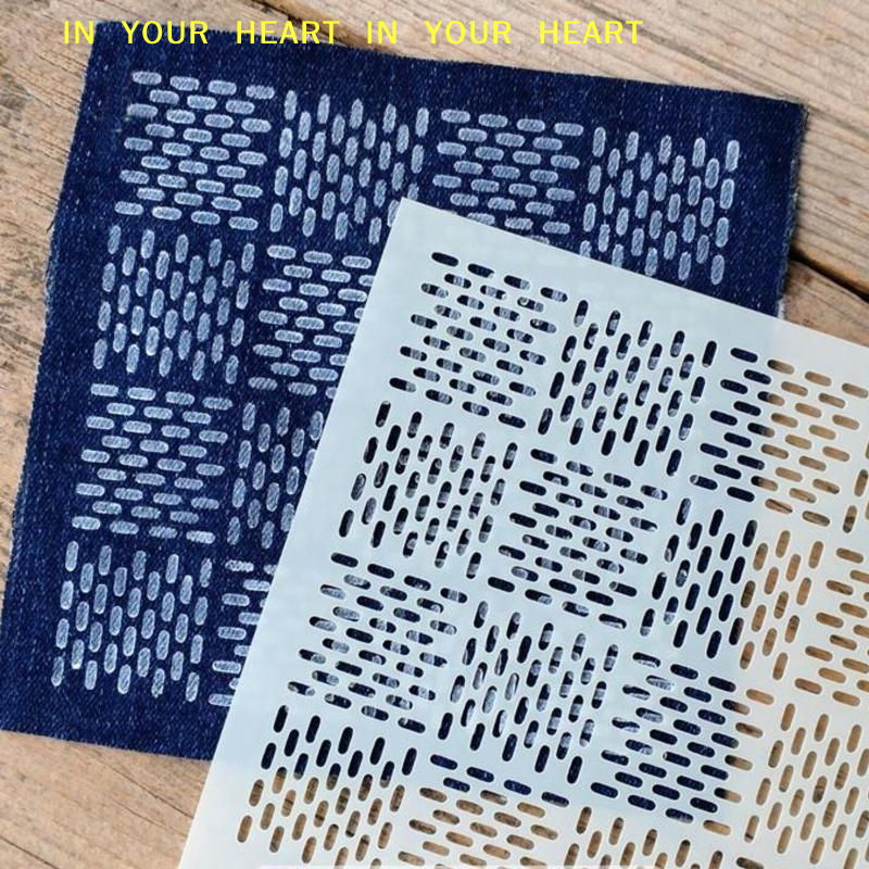 DIY Geometric Patchwork Stenci - đánh giá và giá Embroidery Tools