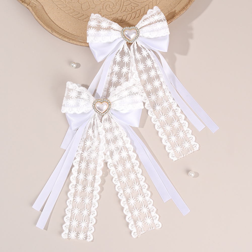 2Pcs Flower Lace Bow Hair Clip - đánh giá và giá Embroidery Ribbon