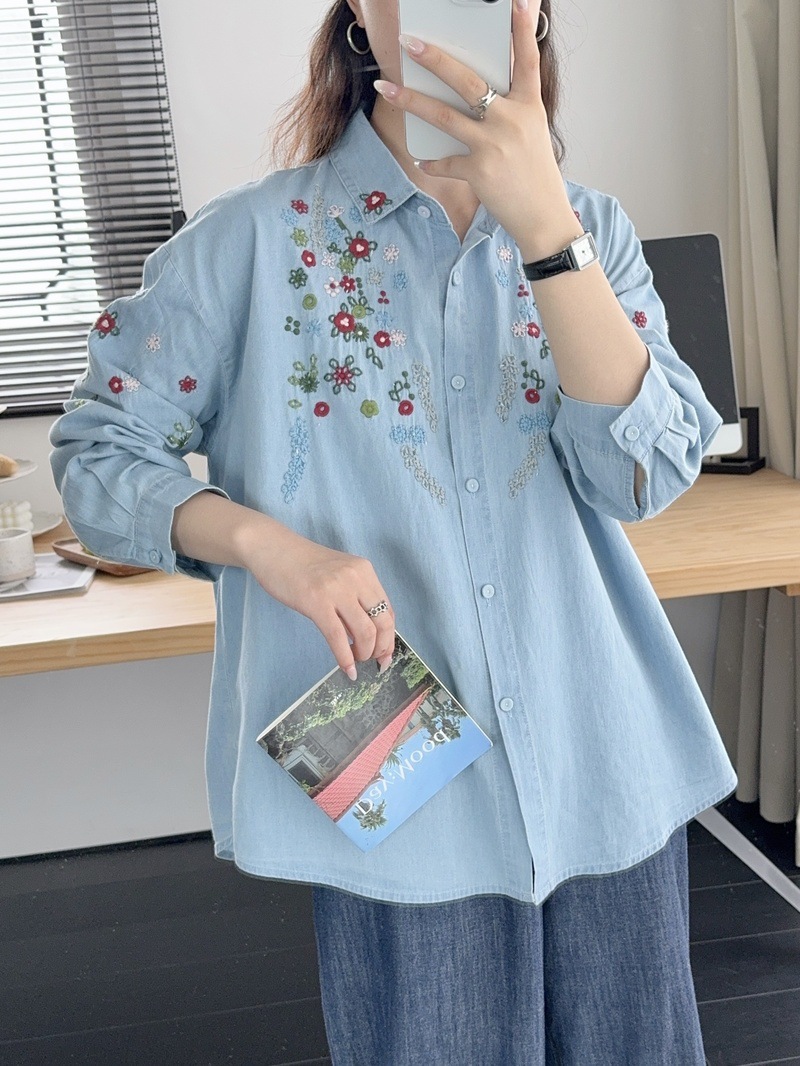 Harajuku y2k Denim Shirts Wome - đánh giá và giá Embroidery Jeans