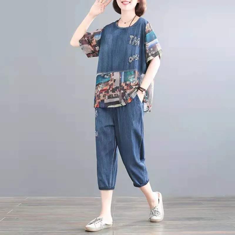 5XL Summer Women's Jeans Sets  - đánh giá và giá Embroidery Jeans