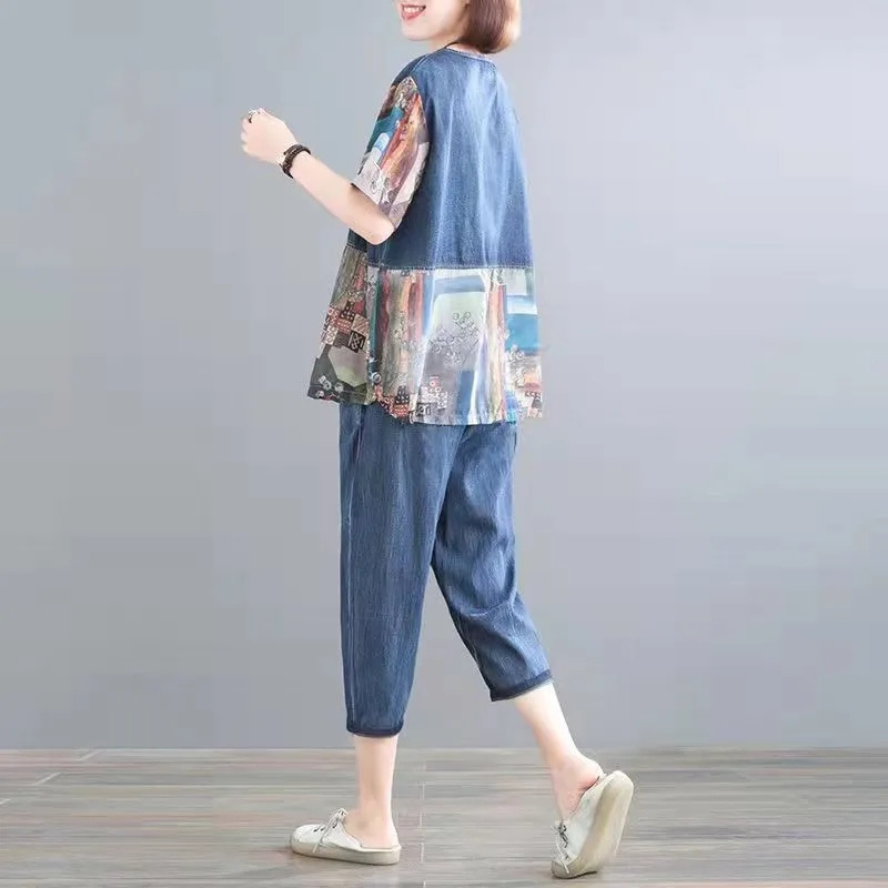 5XL Summer Women's Jeans Sets  - đánh giá và giá Embroidery Jeans