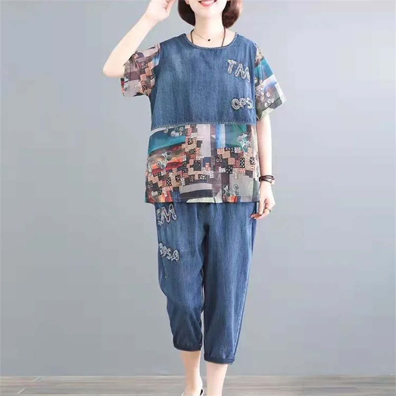 5XL Summer Women's Jeans Sets  - đánh giá và giá Embroidery Jeans