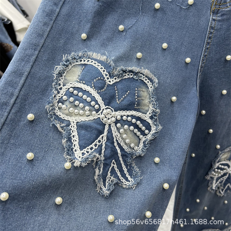New Spring Summer Women Two-pi - đánh giá và giá Embroidery Jeans