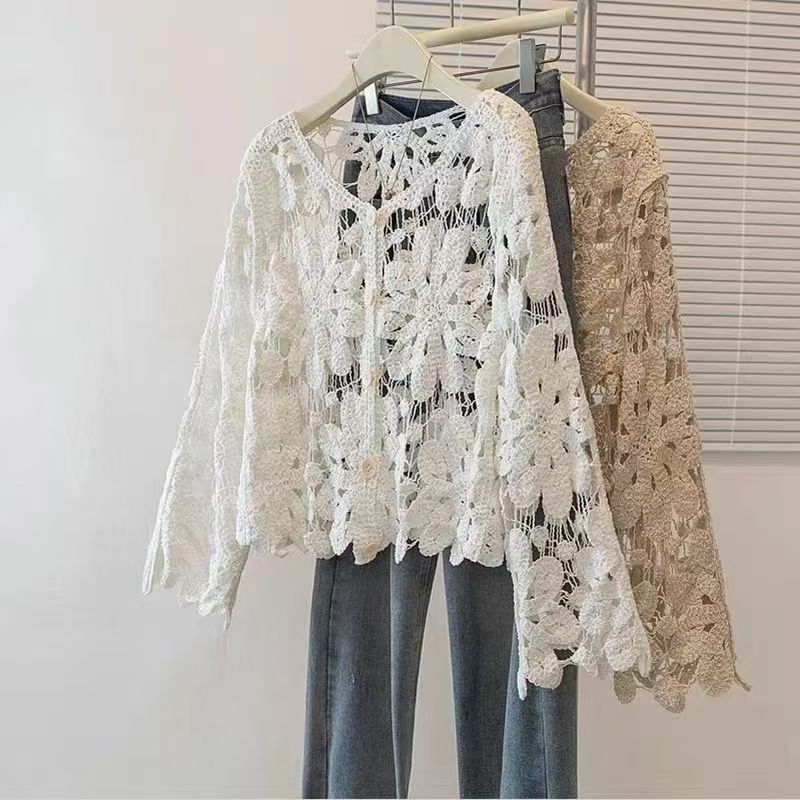 Retro Hook Flower Hollow Out T - đánh giá và giá Embroidery Cardigan