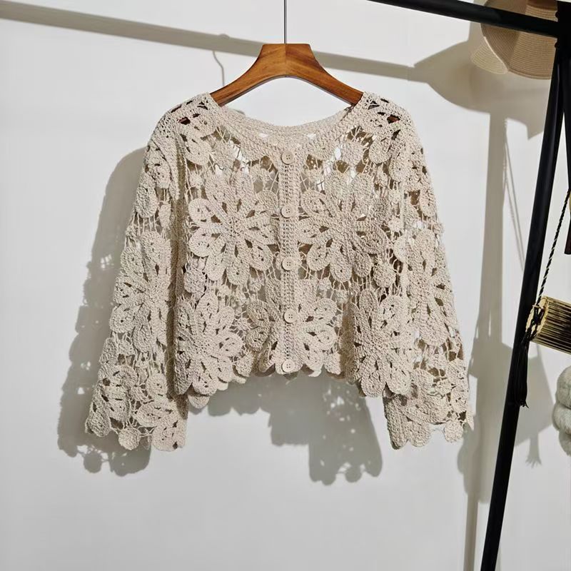 Retro Hook Flower Hollow Out T - đánh giá và giá Embroidery Cardigan