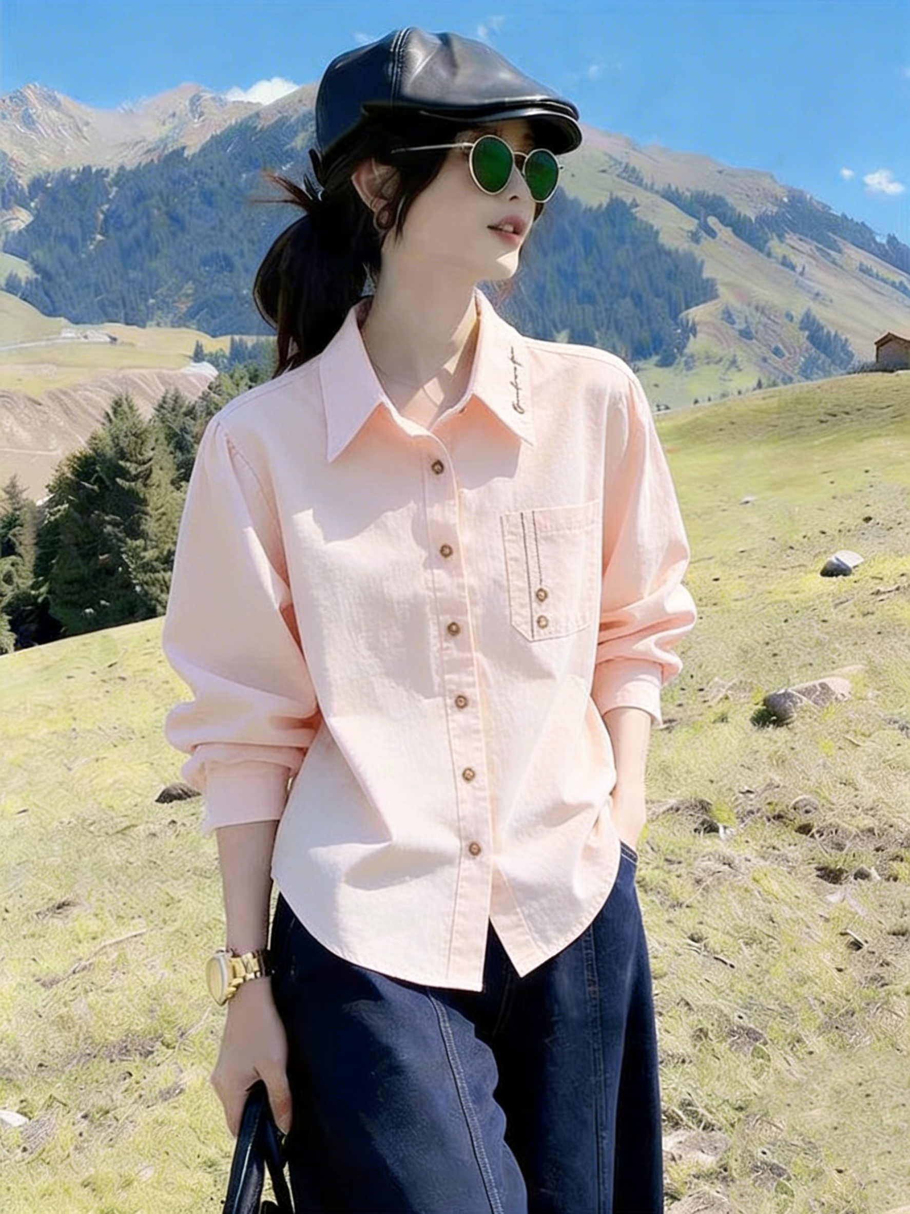 High Quality Milk Apricot Colo - đánh giá và giá Embroidery Cardigan