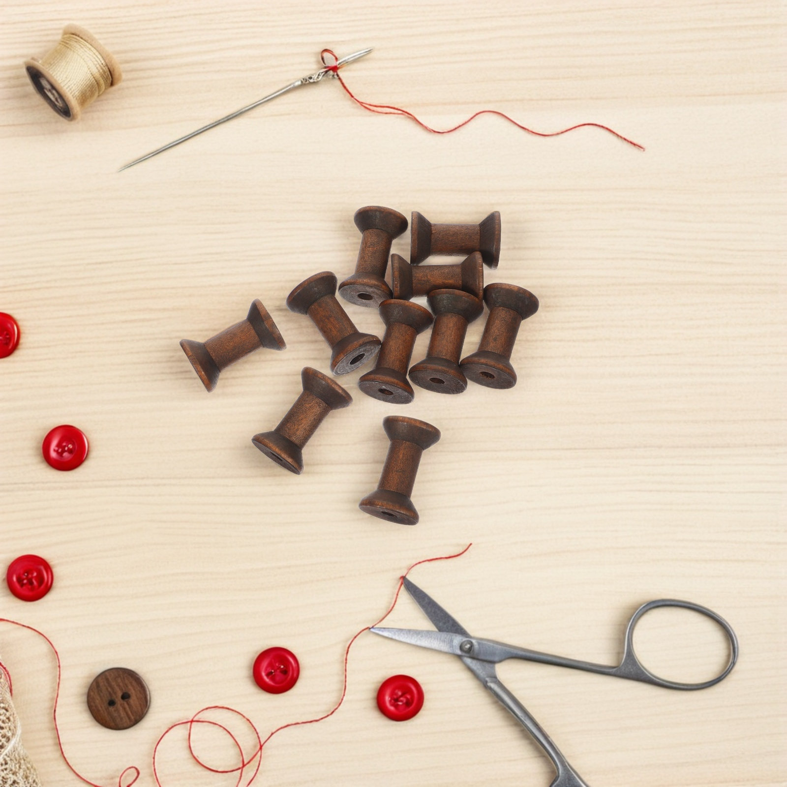 10Pcs Handcrafted Wooden Spool - đánh giá và giá Embroidery Ribbon