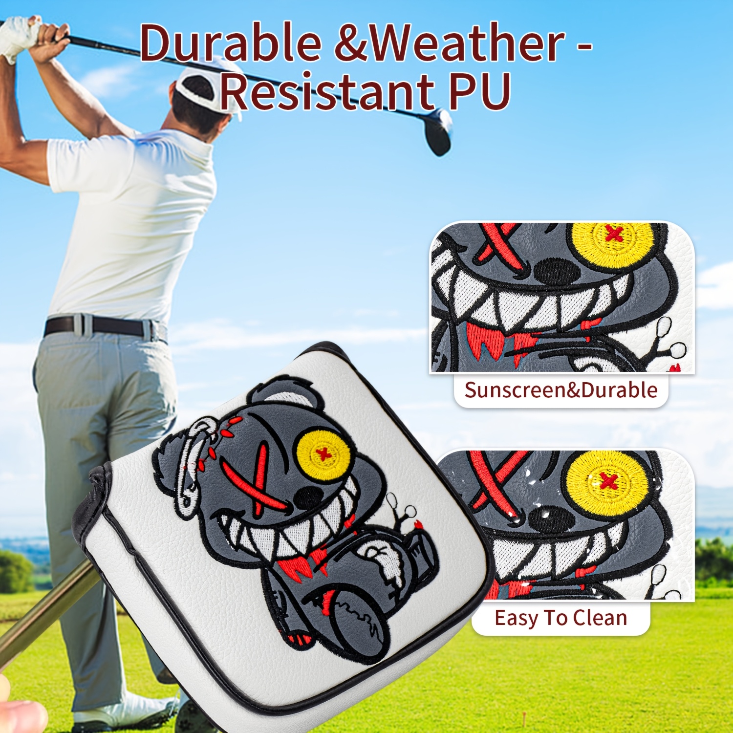 1pc Monocled Bear Design Golf  - đánh giá và giá Embroidery Designer