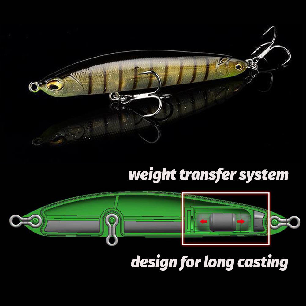 Sinking Pencil Lure 9.5g 13.5g - đánh giá và giá Transfer Pen Ink