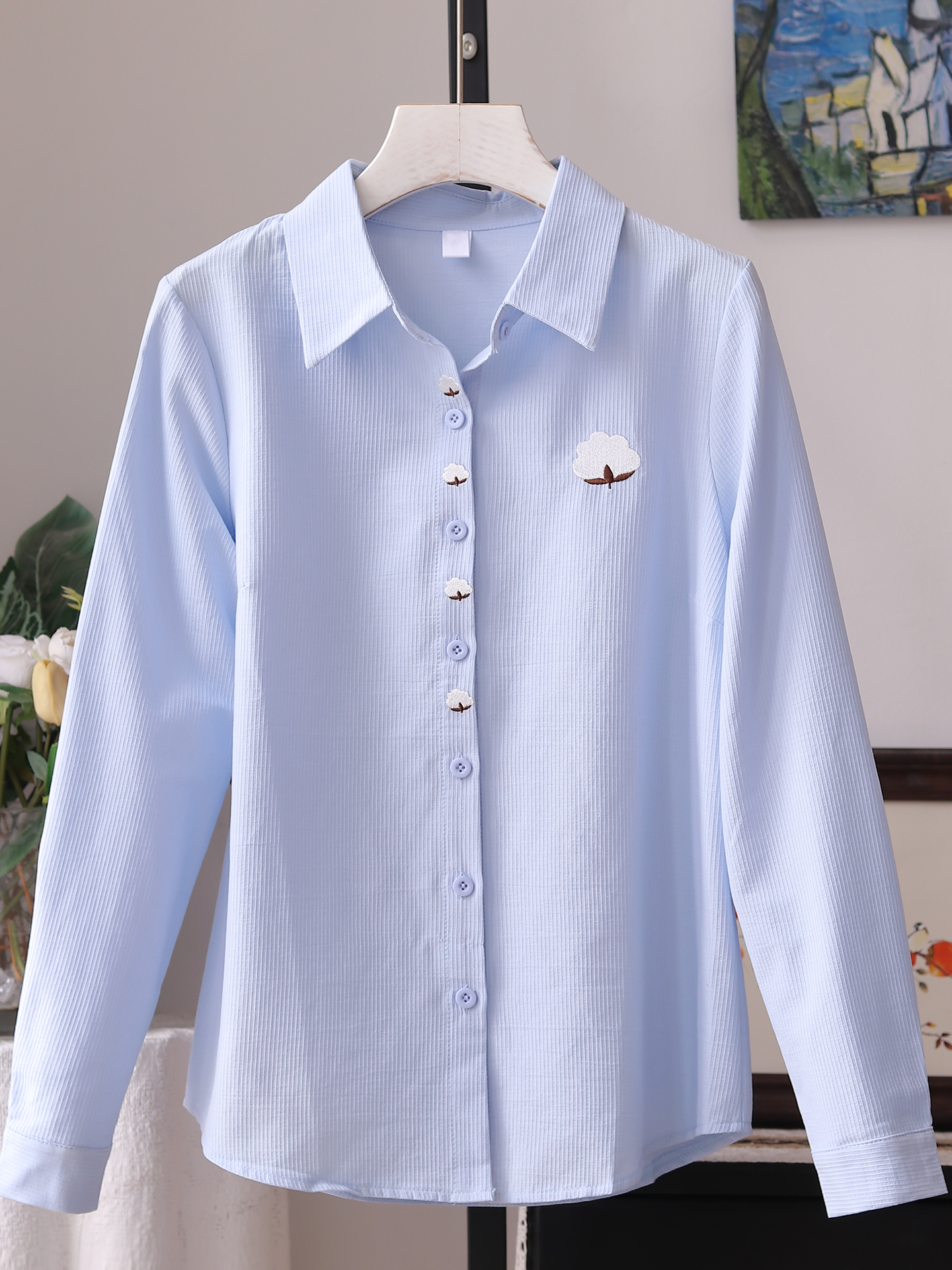 Casual Cotton Shirt Women Long - đánh giá và giá Embroidery Cardigan