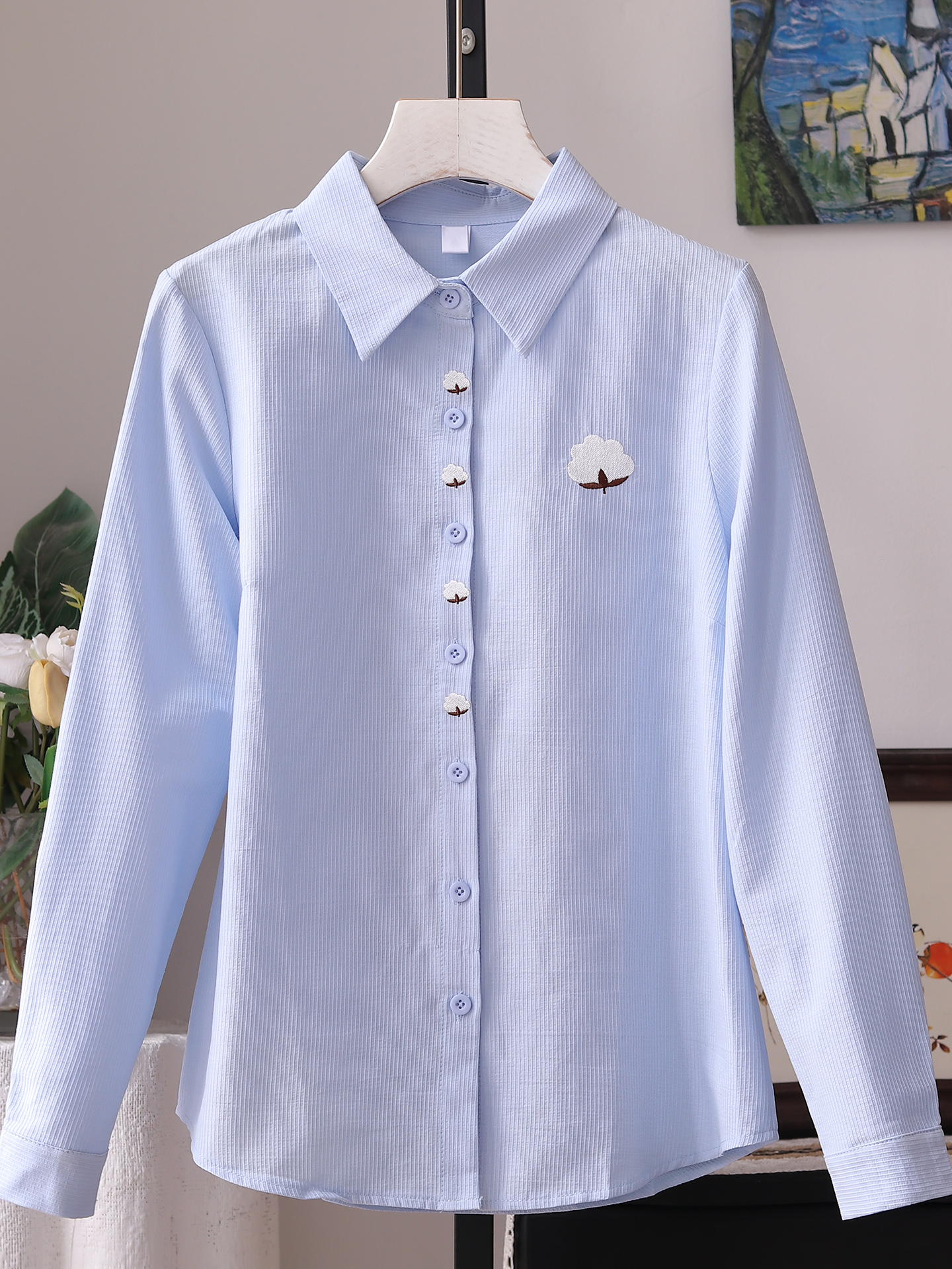 Casual Cotton Shirt Women Long - đánh giá và giá Embroidery Cardigan