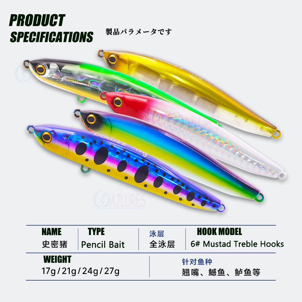 Sinking Pencil Lure 17-27g Dea - đánh giá và giá Transfer Pen Ink