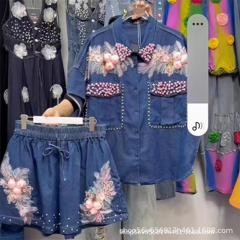 Women Diamonds Beaded Flowers  - đánh giá và giá Embroidery Jeans