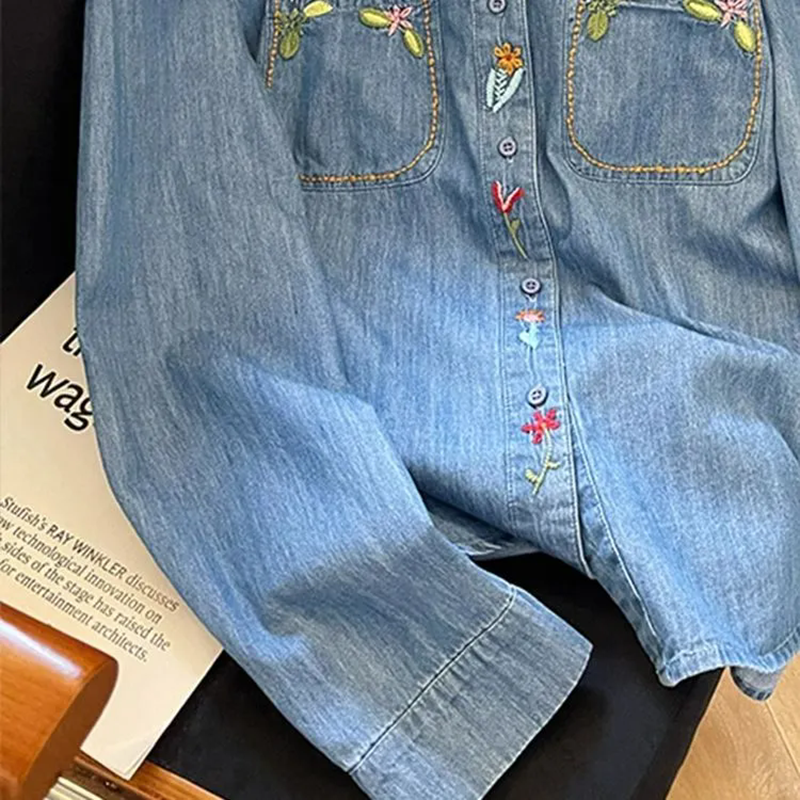 Harajuku Fashion Cotton Denim  - đánh giá và giá Embroidery Jeans